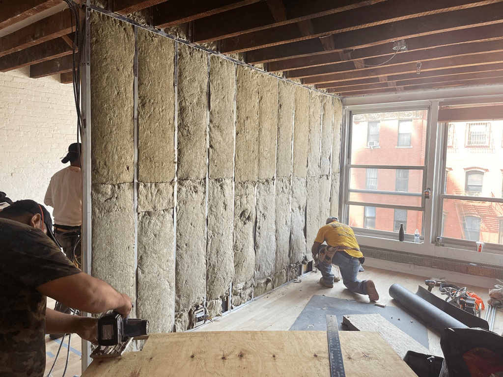 Soundproof Room in Manhattan using Soundproofing Materials Rockwool Safe n Sound