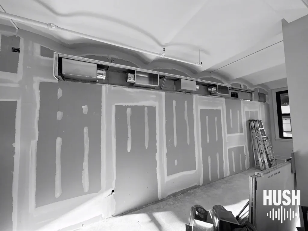 New damped drywall layers going up in a New York City apartment