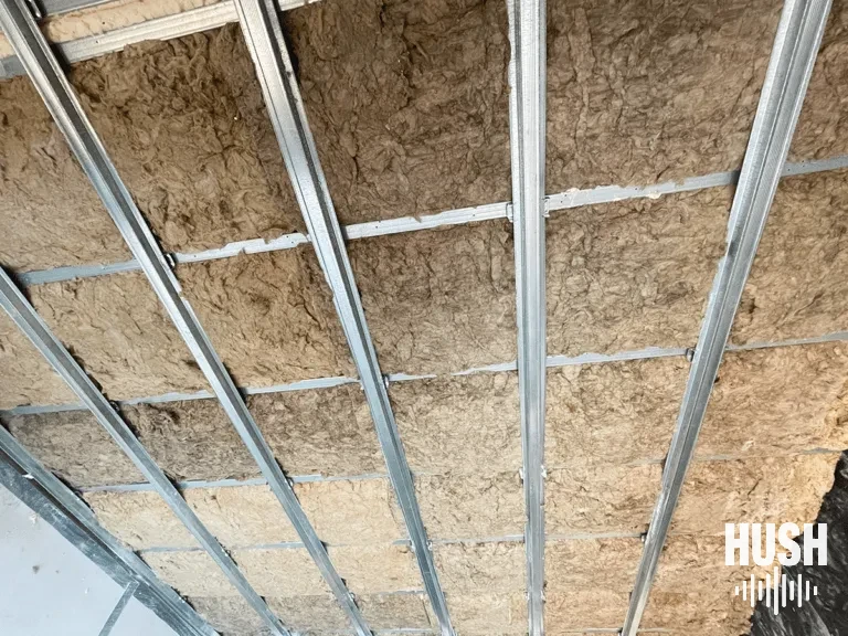 Ceiling soundproofing installed to stop upstairs neighbor noise in a New York City apartment