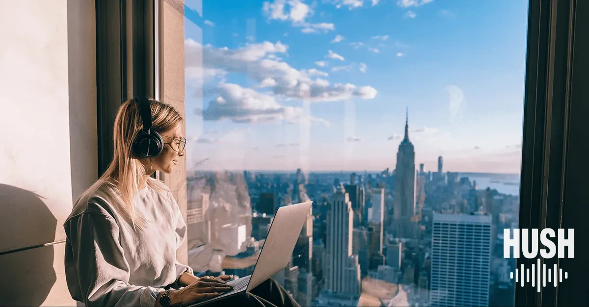 Quiet Manhattan apartment window with skyline view, protected from helicopter noise in NYC