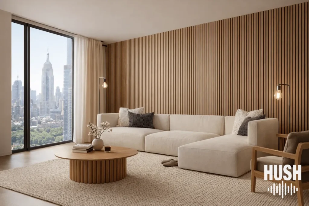 Wood Slat Acoustic Panel NYC by Hush